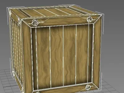 Crate 3 Wooden Low-poly 3D model
