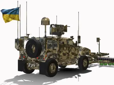 ROLO DE MINA DE FAISCA OSHKOSH MATV 4X4 UKRAINE  Low-poly 3D model