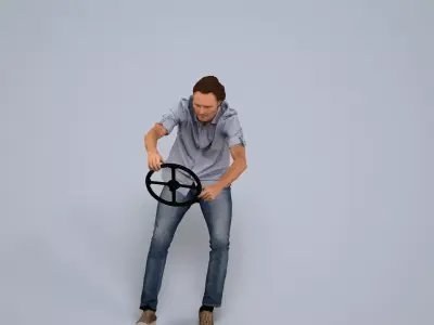 00086Chris003 - Adult Caucasian man commuting in casual 3D model
