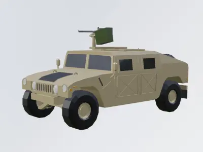 HUMVEE armoured low poly Low-poly 3D model
