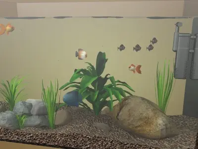 Aquarium fish tank Low-poly 3D model