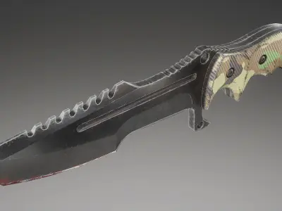 Tactical Combat Knife V4 Low-poly 3D model