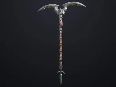  Battle Axe 05 All PBR Unity UE Textures Included Low-poly 3D model