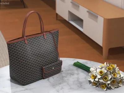  Goyard St Louis Handbag Black with Pouch 