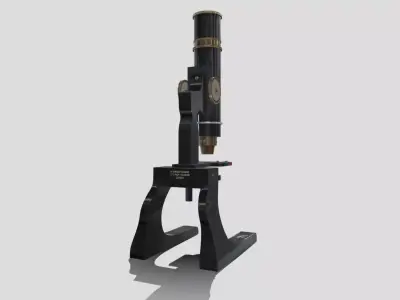 Antique Microscope Low-poly 3D model
