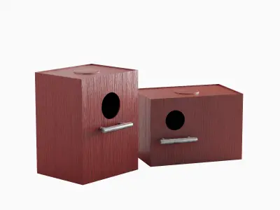 Colored Birdhouse 01 Low-poly 3D model