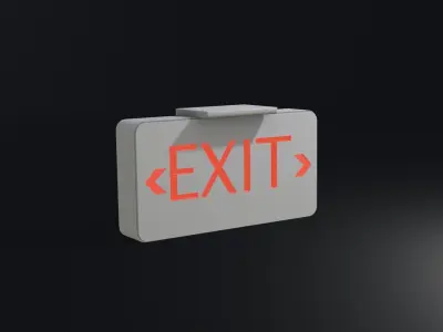 Exit sign Board Low-poly 3D model