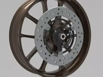 Motorcycle wheels 3D model buy