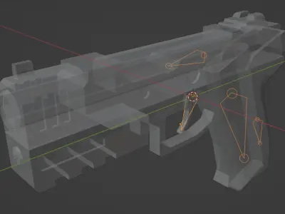 Sci Fi Pistol game ready Low-poly 3D model