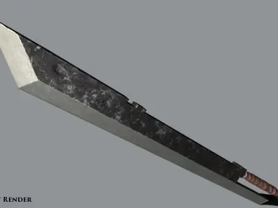 PBR Lowpoly Fantasy Sword Low-poly 3D model