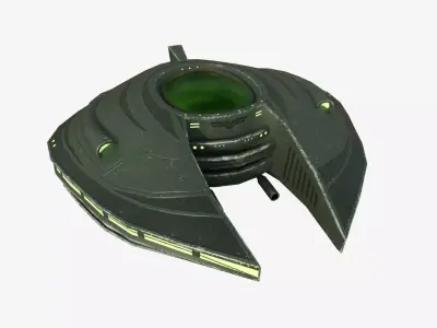Alien Spaceship UFO D05 Dark Green - Sci Fi Spacecraft Design Low-poly 3D model