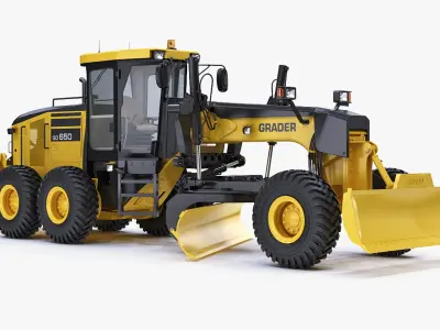 Motor Grader Generic Construction Equipment 3D model