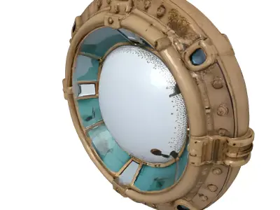 Ornate Brass Submarine Porthole 3D model