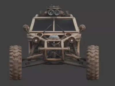 Rusted Apocalypse Desert Buggy 3D Model Low-poly 3D model