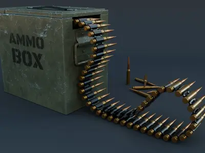 Ammo Box Low-poly 3D model 4