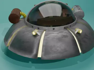 rick and morty space crusier 3D model