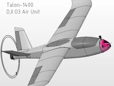 DJI O3 and O4 Pro Air Units support 2024 - for Talon-1400 v2 3D print model