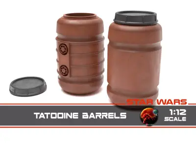 Tatooine Barrels 1-12 scale Blackseries 3D print model