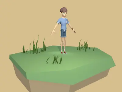 Lowpoly Character - Polin Free low-poly 3D model