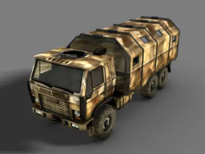 Armored vehicle transporter armored truck 3D model