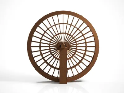 Wooden Water Wheel 3DS Max Vray Corona 3D model