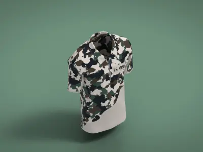 Military Outfit - T-shirt Low-poly 3D model 54