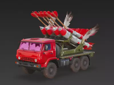 Heart-Seeker Missile Truck 3D Model Low-poly 3D model