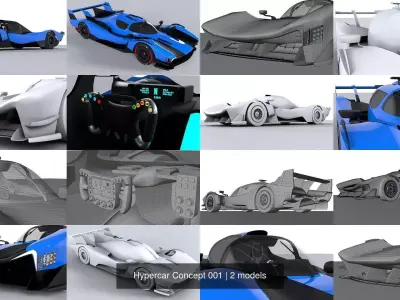 Hypercar Concept 001 3D Model Pack