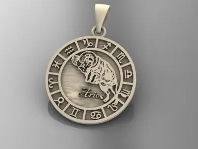pendant zodiac aries 3D print model