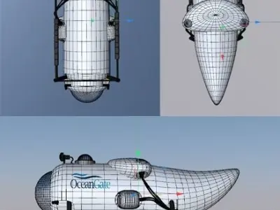 ocean gate Bluegate Titan Submarine oceangate Low-poly 3D model