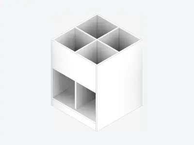 Book Box - Library - Integral - Laminate Low-poly 3D model