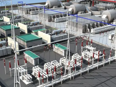 High Voltage Substation   Electrical Substation 3D model