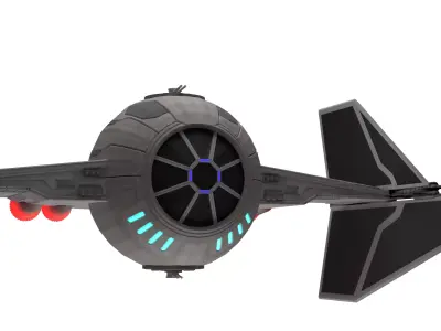Sci-fi Fighter jet Tie fighter Free low-poly 3D model