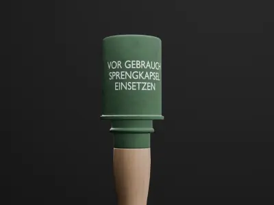 Game-Ready German WW2 Stick Grenade Low-poly 3D model