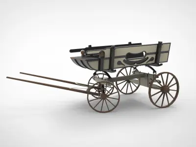 Horse cart Low-poly 3D model shop