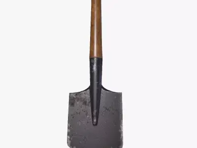 Short shovel Low-poly 3D model
