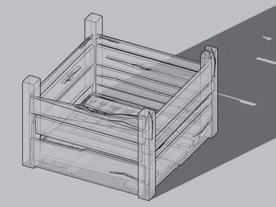 Wooden crate 3D model 3D model