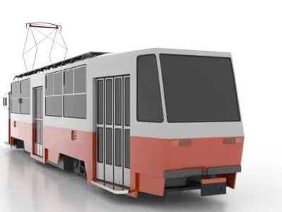 Tatra T5C5K Low Low-poly 3D model