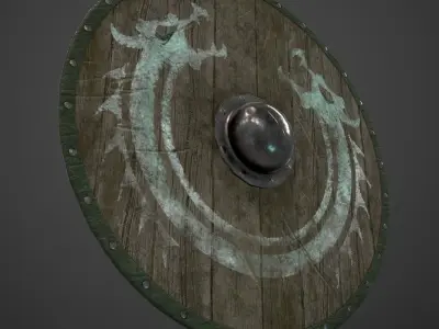 Viking Shield Low Poly Game Ready Low-poly 3D model