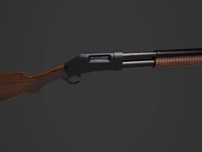 Shotgun Free low-poly 3D model