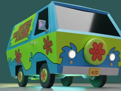 The Mystery Machine - Scooby-Doo Van Low-poly 3D model