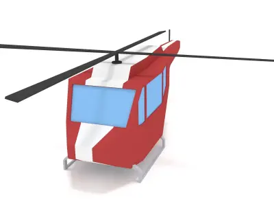 LowPoly Helicopter Low-poly 3D model