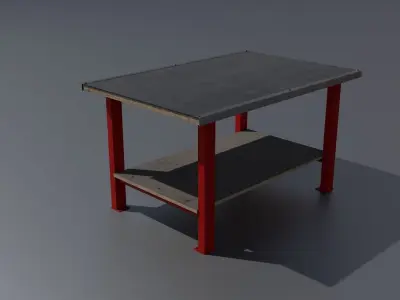 Workshop worktable small PBR  3D model