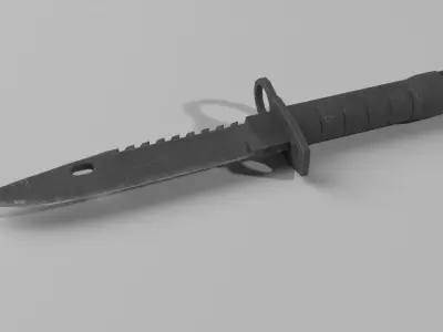 Old combat knife  Free low-poly 3D model