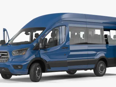Ford Transit Van 2020 Rigged 3D model
