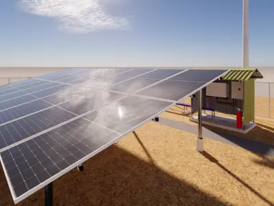 50kW  Ground Mounted Solar Farm Engineering Model 3D model