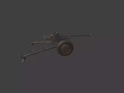 Pak 38 ww2 german cannon 3D model
