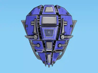 Sci-Fi Combat Shield Low-poly 3D model