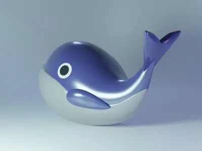 Little Whale Free low-poly 3D model