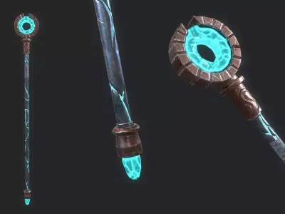 Fantasy Stylish- Staff of Blink Low-poly 3D model